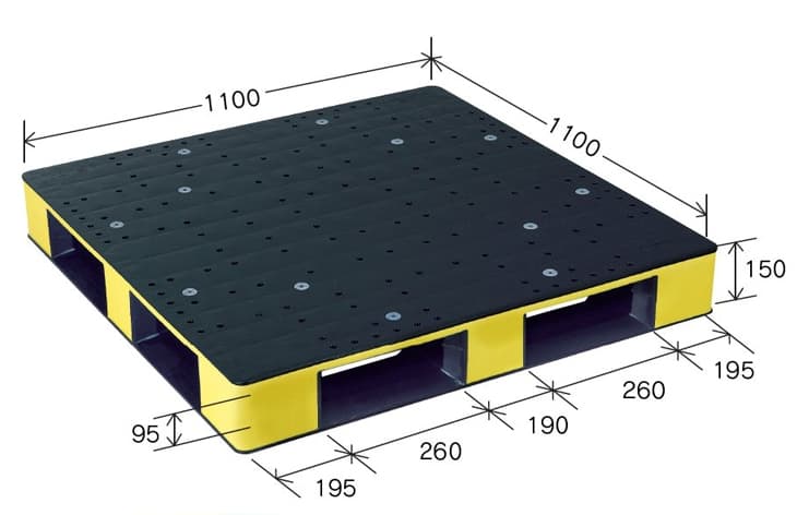 プラスチックパレット DA-HB-D4-1111SC 黄/茶/青/緑/赤 岐阜プラスチック工業(RISU)製 |  業務用スチールラック・物流機器のタナサイズ
